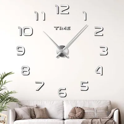 Produktbild von XXL Stille Wandklok, Moderne Dekoratie, Stille Spiegelsticker für Hotel, Restaurant, Büro und Privat