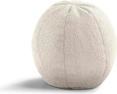 Obrázok produktu pre Detský beanbag "Miki" v tvare lopty ? 28 cm - útulný puf z plyšu - pohodlné a štýlové sedenie do detských izieb (béžová)