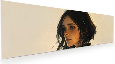 Produktbild von Glasbild 120x40cm in XXL für Wohnzimmer, Schlafzimmer Motiv Porträt junge Frau