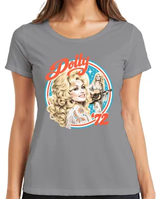 Productafbeelding van Dolly Parton, 72, Countrymuzieklegende, retro dames T-shirt, grijs, maat XL
