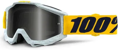 Image de lunettes de motocross 100% Accuri Extra, blanc/jaune, taille unique