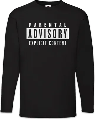 Produktbild von Urban Backwoods Parental Advisory Explicit Content, Langarm T-Shirt, Farbe: Schwarz, Größe: 4XL