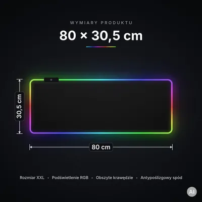 Produktbild von RGB-LED-Gaming-Maus- und Tastaturunterlage, schwarz, USB