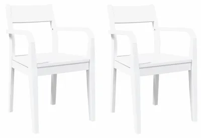 Image de vidaXL Chaises de salle à manger 2 pcs. Blanc Bois massif Hévéa