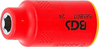 Produktbild von VDE-Steckschlssel-Einsatz Sechskant | Antrieb Innenvierkant 10 mm (3/8") | SW 7 mm