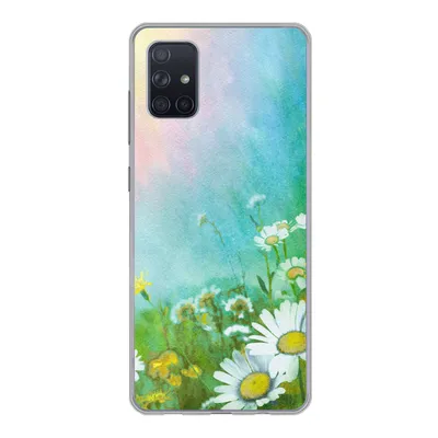 Produktbild von MuchoWow® Handyhülle Schutzhülle Hülle für Samsung Galaxy A71 Gänseblümchen - Sonne - Sommer Silikon Softcase Handy Hülle - Kartenbesitzer