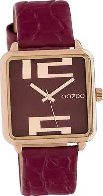 Produktbild von Oozoo Leder Damen Uhr Analog Quarzuhr Armband rot Timepieces D2UOC10368