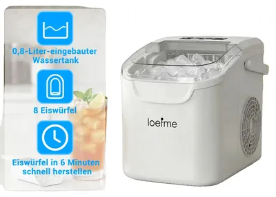 Produktbild von Eismaschine, Automatische Reinigung, Schnelle Eisproduktion, Weiß