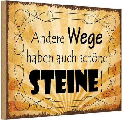Produktbild von vianmo Holzschild 20x30 cm andere Wege auch schöne Steine