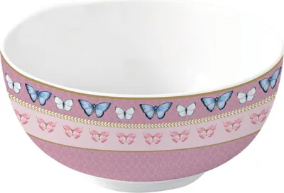Produktbild von Dessertschale SPRING PARADE mit Schmetterlingen D. 12cm weiß rosa Easy Life