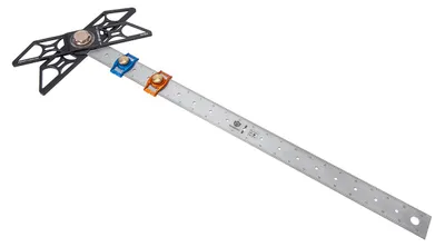 Obrázek produktu pro HONGDUI HD38V – přesné dřevěné pravítko 600 mm s úhloměrem a nastavitelným rýsovacím hrotem TrueMark z hadfieldské oceli pro přesné značení a měření