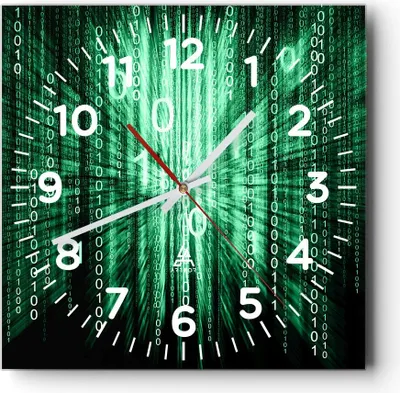 Produktbild von Wanduhr - Quadrat - Glasuhr - Abstrakt zusammenfassungszahlen - 40x40cm - Schleichendes Uhrwerk - Lautlos - zum Aufhängen bereit - Dekoration Modern - Wanddekoration aus Glas - C4AC40x40-2290