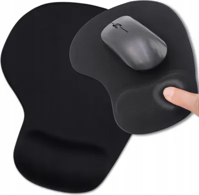 Zdjęcie produktu dla EDIBAZZAR | Czarna, antypoślizgowa, ergonomiczna podkładka pod mysz na biurko