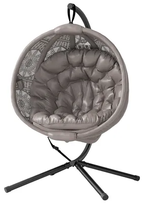 Produktbild von Hängesessel Gartensessel Korbsessel, Boho-Stil, 116 x 125 x 172 cm, Sand + Schwarz