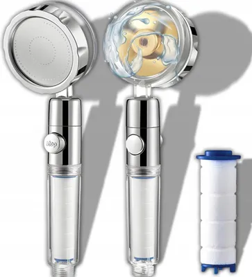 Immagine prodotto di Soffione QIKtech con ventola ad alta pressione ed eco-filtro (argento)