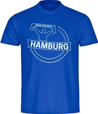 Produktbild von multifanshop Kinder T-Shirt - Hamburg - Meine Fankurve, blau, Größe 152