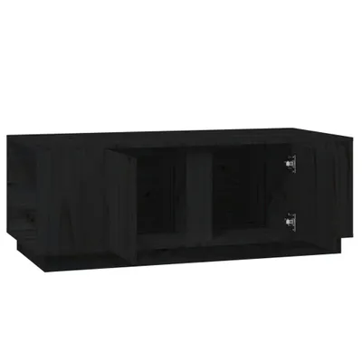 Produktbild von Couchtisch Schwarz 110x50x40 cm Massivholz Kiefer