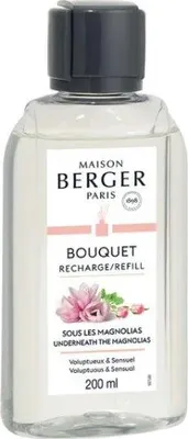 Produktbild von Maison Berger Paris Unter den Magnolien, Flasche, Flüssigkeit, Bernstein, Jasmin, Zitrone, Magnolien, Moschus, Patschuli, Rose, Transparent, 200 ml, Kunststoff