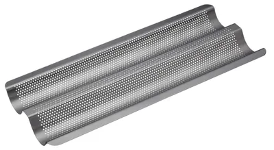 Baguette-Backblech, antihaftbeschichtet, 39x16,5x2,5 cm, grau
