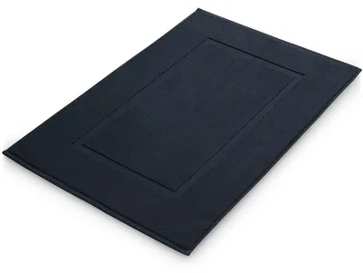 Produktbild von Blumtal Badvorleger Terry - Badezimmerteppich 100% Baumwolle in 50x80 cm -  er Badteppich & Duschvorleger - Badezimmer Teppich und Badvorleger Set 2 teilig in Dunkelblau