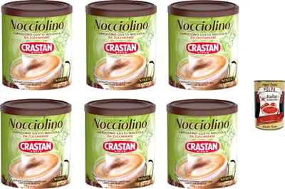 Produktbild von Crastan Nocciolino, Cappuccino Solubile Gusto Nocciola, Cappuccino löslicher Haselnussgeschmack 6x 150g + Italian Gourmet polpa 400g