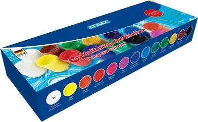 Produktbild von Stylex Malfertige Deckfarben, 14 x18 ml