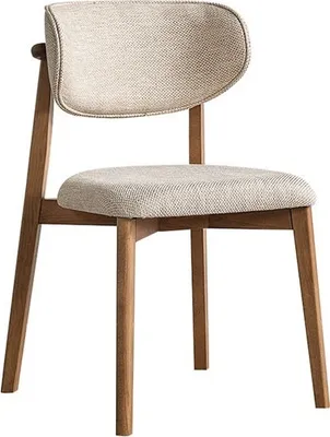 Immagine prodotto di Sedia da pranzo elegante e confortevole in beige, realizzata in legno di qualità Esclusiva