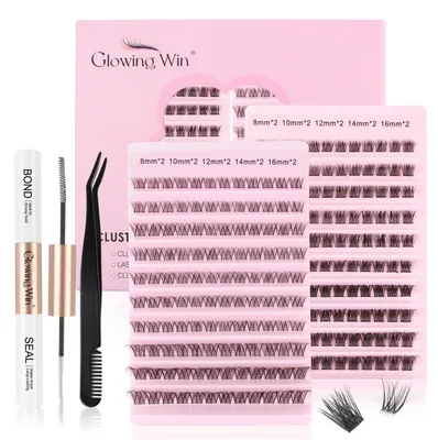 Productafbeelding van Wimperset met wimperlijm, afdichtingsmiddel en applicator, 8-16 mm | Set voor het zelf aanbrengen van wimpers