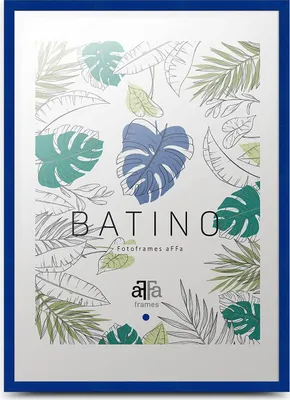 Produktbild von aFFa frames, Batino, Bilderrahmen aus Holz, Hell, Rechteckig, mit Acrylglasfront, HDF-Hintergrund, Dunkelblau, 50x70 cm