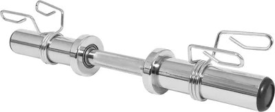 Produktbild von GORILLA SPORTS® Kurzhantelstange - Olympia, Ø 50mm, Einzeln, mit 2 Federverschlüssen, bis 136kg Belastbar, Rutschfest, Griff gerändelt, aus Chrom, Silber - Hantelstange, Kurzhantel, Hantelgriffe