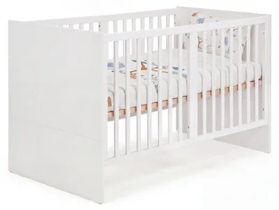Obrázek produktu pro roba Dětská postýlka Lilo 70 x 140 cm - Rostoucí postýlka - Výškově nastavitelná - Přestavitelná na juniorskou postel - Bílá, Obrázek vytvořený pomocí AI