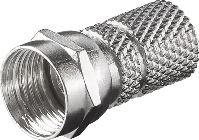 Produktbild von Wentronic F-Stecker Zink für Kabel (7,3 mm, 1 Ring Front) 0,2 m