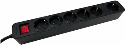 Produktbild von M-Cab POW0027, 3 m, Drinnen, 1,5 mm², Kunststoff, Schwarz, 6 AC-Ausgänge