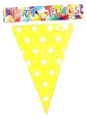 Imagen del producto de Guirnalda de banderines con lunares amarillos, 27,5 cm x 6 m - Penword
