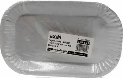 Produktbild von Pappschale, oval, 15x23x2cm 60 KU  100 Stück Packung