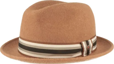 Balke Trilby Naturproduckt aus Wolle/bunte Ripsband Garnitur in beige