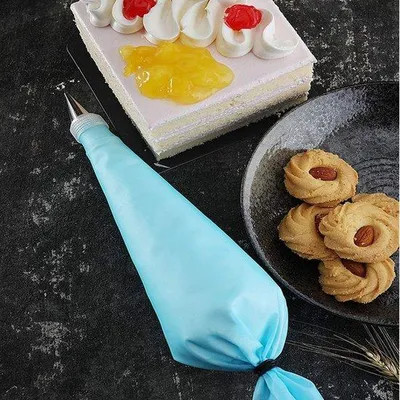 Image de Lot de poches à douille en silicone, grande, moyenne, petite, bleue, pour la décoration
