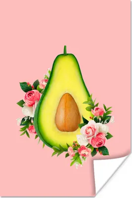 Produktbild von MuchoWow® Poster Blumen - Avocado - Stilleben 60x90 cm - Wanddekoration