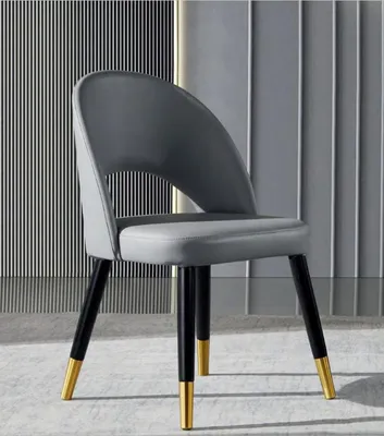Produktbild von Moderner Grauer Esszimmer Stuhl 1-Sitzer Designer Einsitzer Holzstühle