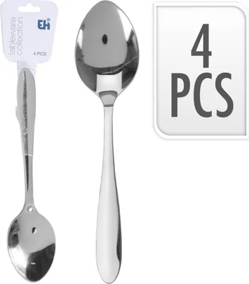 Immagine prodotto di set di 4 cucchiai in acciaio inox, 19 cm, lavabili in lavastoviglie