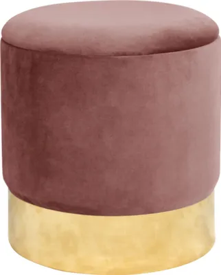 Image de Akord Pouf Doré Velours Noir 39X39X40