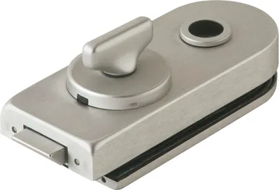 Image de Serrure de porte en verre Dorma Glas Studio Rondo - Serrure pour portes en verre 8-10mm WC avec olive à pêne dormant, aluminium effet inox