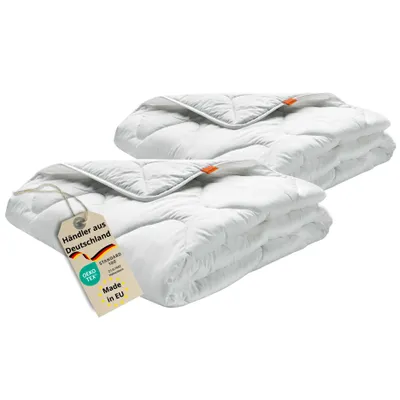 Image de Couette 155 x 220 cm, set de 2, couette toute saison, 100% microfibres, convient aux personnes allergiques, sleepling Basic 100