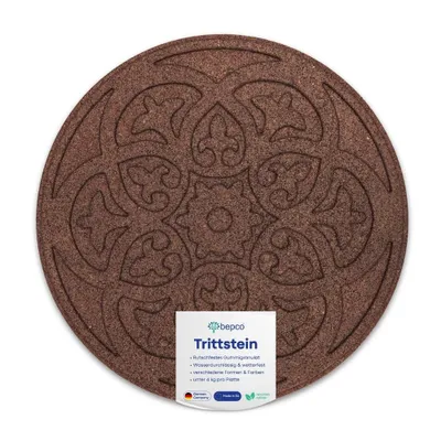 Immagine prodotto di bepco set di 4, pietruzze ornamentali in gomma riciclata, Ø 45,8 x 1,8 cm, terracotta