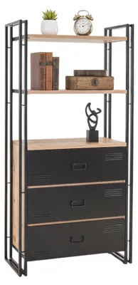 Immagine prodotto di Podul - Libreria, 90x35x180h cm Marrone Quercia, 2 Ripiani