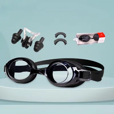 Image de Lunettes de natation avec correction (de -0 à -9.0) et bouchons d'oreille - Anti-buée et protection UV