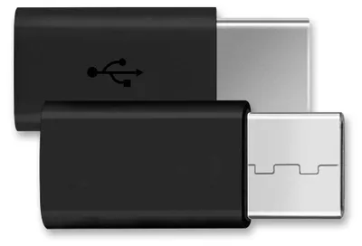 Produktbild von 2x USB Stick Adapter 3,1 Typ C Stecker von Micro USB auf USB C Tablet Wandler
