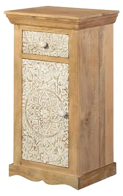 Produktbild von Badunterschrank 45x70cm 'Tibet' Mango natur & weiß antik