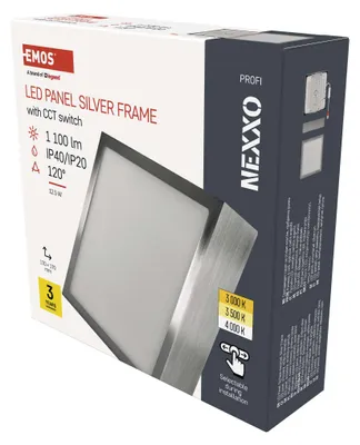 LED svítidlo NEXXO broušený nikl, 17 x 17 cm, 12,5 W, teplá/neutrální bílá