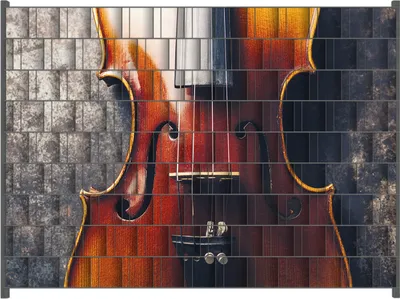 Produktbild von Wallario Zaunsichtschutz mit Motiv Nahaufnahme einer alten Violine für Ein- und Doppelstabmatten Zäune in der Größe 250 x 180 cm